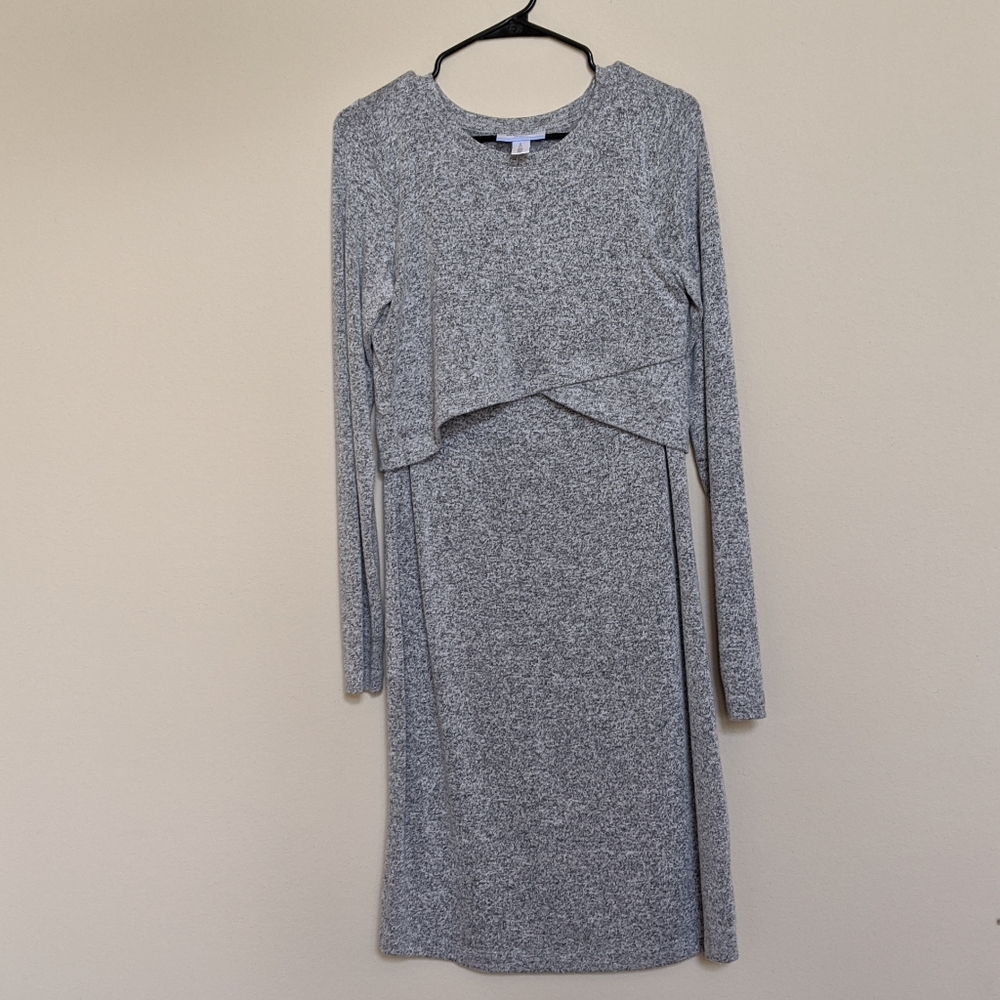 Long sleeve comfy nursing dress
